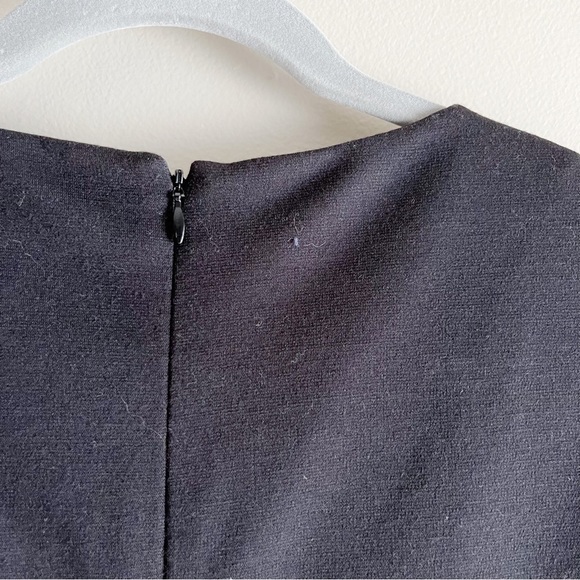 Tahari Pleated Front Long Sleeve Shift Mini Dress in Black, Size 4 - Picture 8 of 11